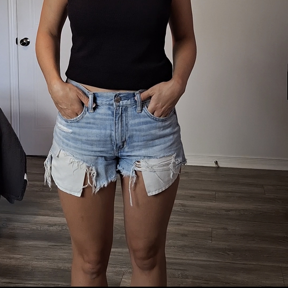Distressed Denim Shorts